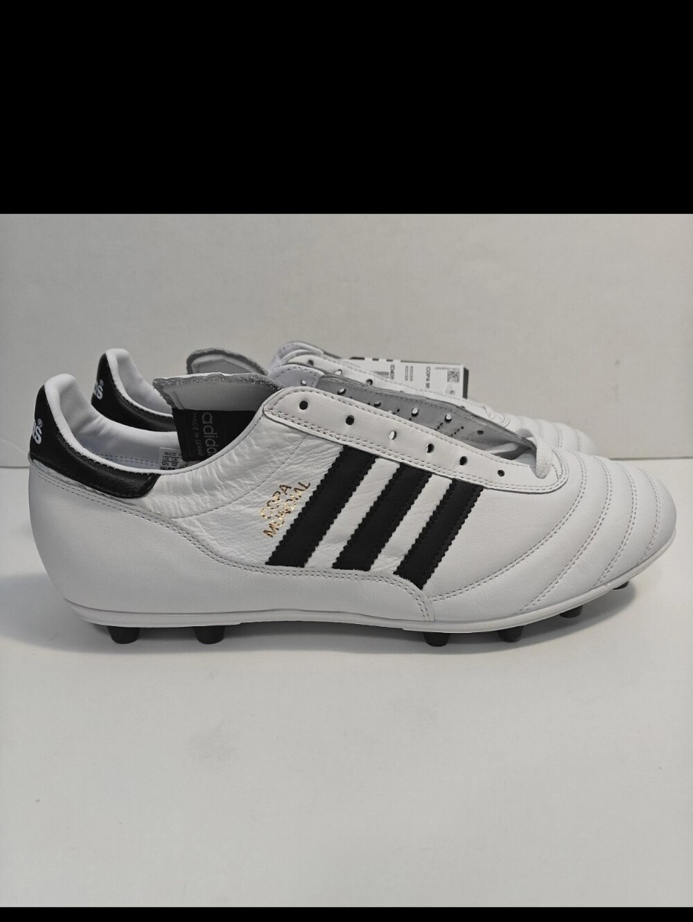 Adidas Size 12.5 Men Copa Mundial Leather Soccer Cleats Shoes White Black ID4050